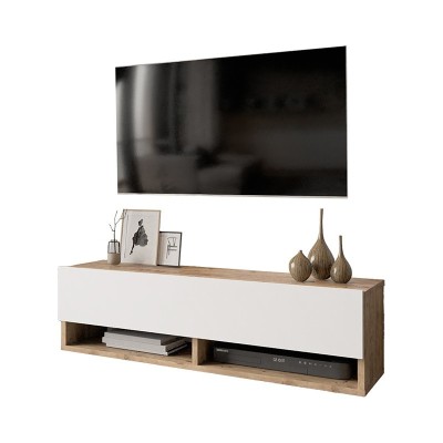Έπιπλο τηλεόρασης επιτοίχιο Art Maison Audino λευκό-oak 100x31.5x29.5εκ Έπιπλο τηλεόρασης επιτοίχιο Art Maison Audino λευκό-oak 100x31.5x29.5εκ