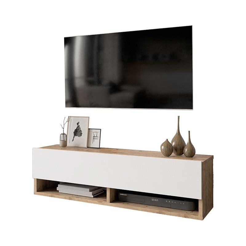 Έπιπλο τηλεόρασης επιτοίχιο Art Maison Audino λευκό-oak 100x31.5x29.5εκ Έπιπλο τηλεόρασης επιτοίχιο Art Maison Audino λευκό-oak 100x31.5x29.5εκ