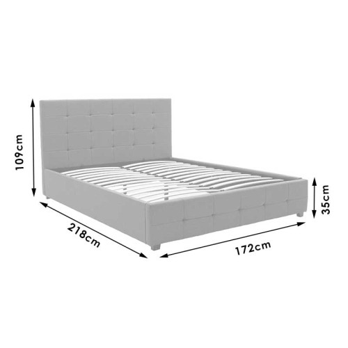 Κρεβάτι με αποθηκευτικό χώρο Art Maison Campagna - Charcoal (Για Στρώμα 160x200εκ.)