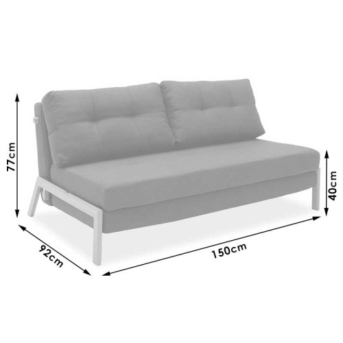 Καναπές κρεβάτι διθέσιος Art Maison Campagna - Charcoal (150x92x77εκ.)