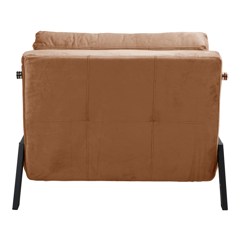 Πολυθρόνα-κρεβάτι Art Maison Chiharu ύφασμα βελούδο σε σάπιο μήλο απόχρωση και πόδι μαύρο μέταλλο 95x98x70εκ