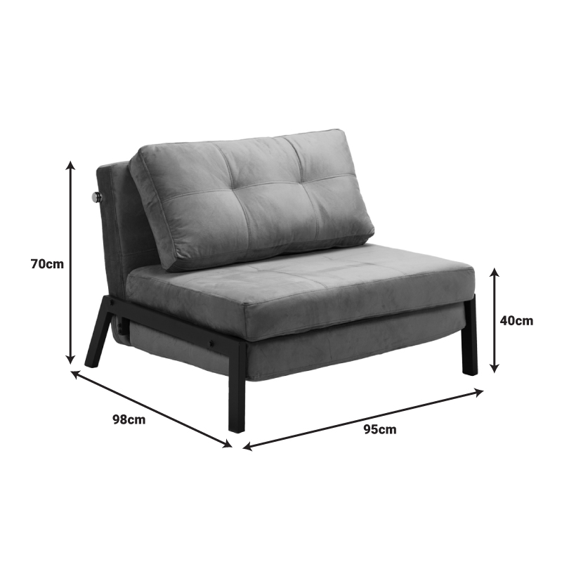 Πολυθρόνα-κρεβάτι Art Maison Chiharu ύφασμα βελούδο σε σάπιο μήλο απόχρωση και πόδι μαύρο μέταλλο 95x98x70εκ