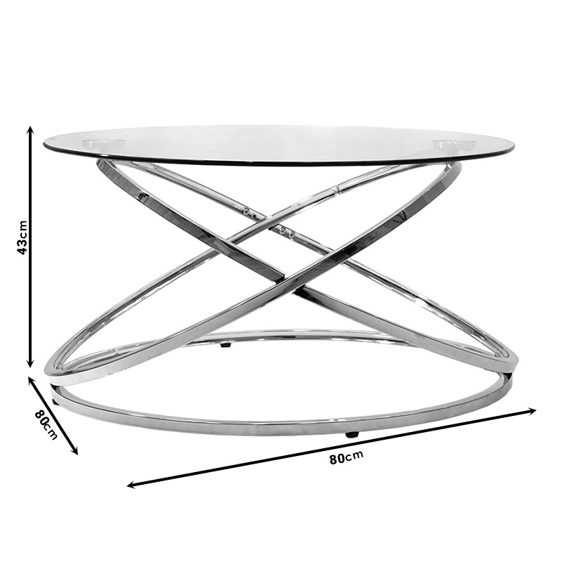 Τραπέζι σαλονιού Art Maison Hueneme - Glass (Φ80x43εκ.)