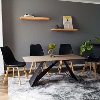 Τραπέζι τραπεζαρίας Art Maison Ocotillo - Natural Black (180x90x75εκ.)