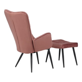 Πολυθρόνα με υποπόδιο Art Maison Romagna - Rotten Apple Black (68,5x76x103εκ.)