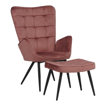 Πολυθρόνα με υποπόδιο Art Maison Romagna - Rotten Apple Black (68,5x76x103εκ.)