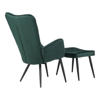 Πολυθρόνα με υποπόδιο Art Maison Romagna - Cypress Black (68,5x76x103εκ.)