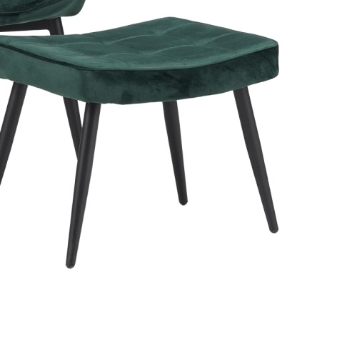 Πολυθρόνα με υποπόδιο Art Maison Romagna - Cypress Black (68,5x76x103εκ.)