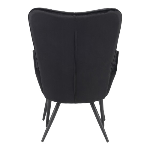 Πολυθρόνα με υποπόδιο Art Maison Romagna - Black (68,5x76x103εκ.)