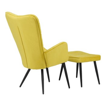 Πολυθρόνα με υποπόδιο Art Maison Romagna - Yellow Black (68,5x76x103εκ.)