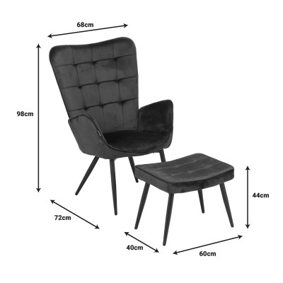 Πολυθρόνα με υποπόδιο-μαξιλάρι Art Maison Bonners - Cream Natural (68x72x98εκ.)