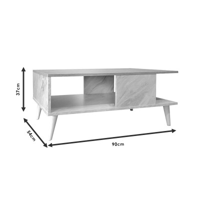 Τραπέζι σαλονιού Art Maison Κροτόνε - Sonoma White (90x54x37.5εκ)