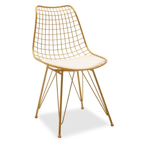 Καρέκλα Art Maison Gaeta - Gold White (49x58x88,5εκ.)
