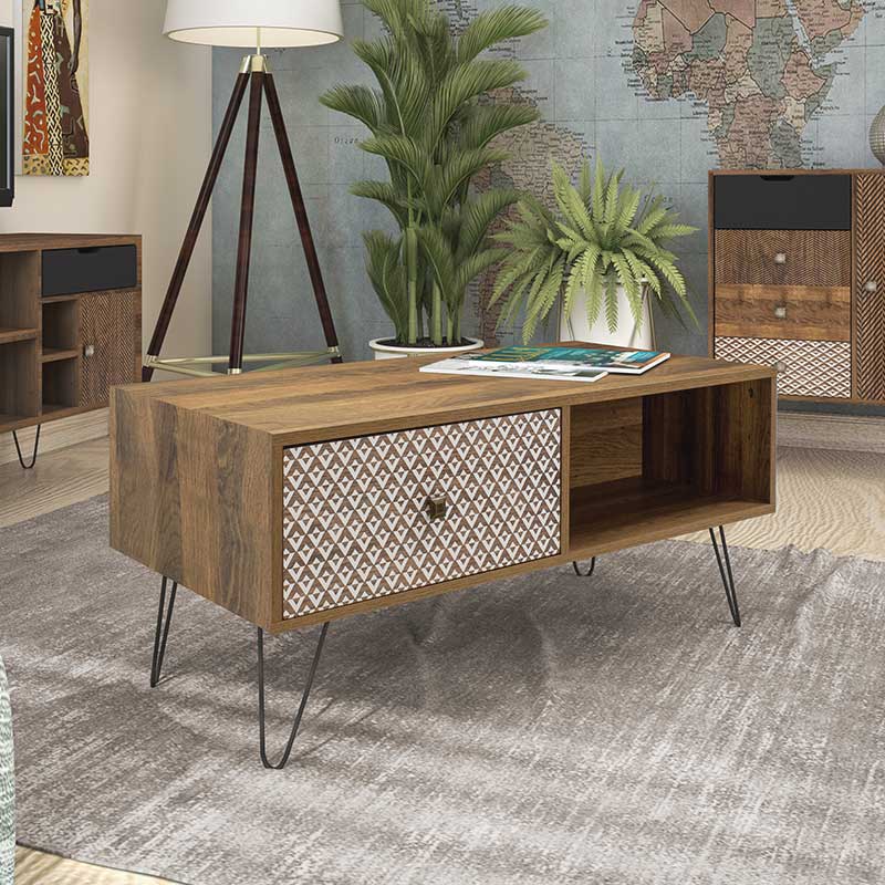 Τραπέζι σαλονιού Art Maison Orosi - Walnut (100x50x46εκ.) Τραπέζι σαλονιού Art Maison Orosi - Walnut (100x50x46εκ.)