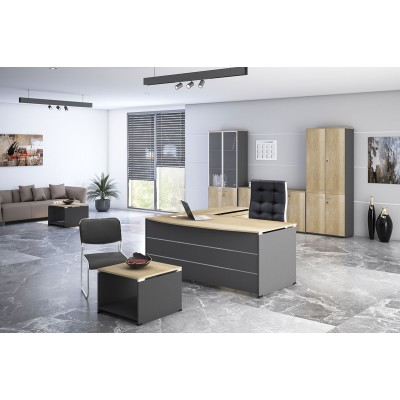 Γραφείο αναστρέψιμο Art Maison Indio - Natural Carcoal (180x140x75εκ.)