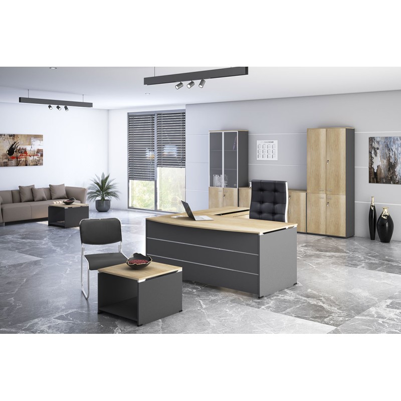 Γραφείο αναστρέψιμο Art Maison Indio - Natural Carcoal (180x140x75εκ.)