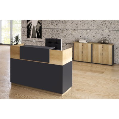 Γραφείο reception Art Maison Λατίνα - Natural Charcoal (180x70x110εκ)