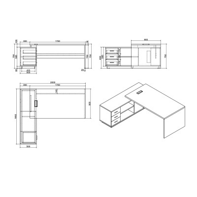 Γραφείο γωνιακό Art Maison Inglewood - Natural (200x170x75εκ.)
