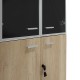 Nτουλάπα γραφείου με γυάλινες πόρτες Art Maison Carpi - Natural Charcoal (80x40,5x200εκ)