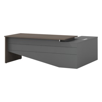 Γραφείο εργασίας αριστερή γωνία Art Maison L’Aquila - Charcoal Walnut (220x180x75εκ)