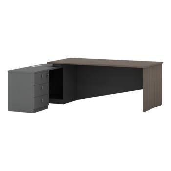 Γραφείο εργασίας αριστερή γωνία Art Maison L’Aquila - Charcoal Walnut (220x180x75εκ)