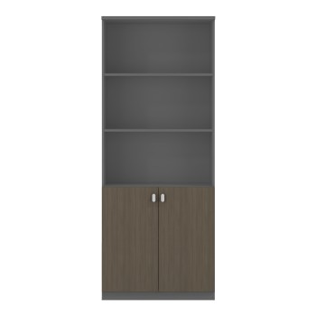 Βιβλιοθήκη γραφείου επαγγελματική Art Maison Palermo - Charcoal Walnut (80x40x200εκ.)
