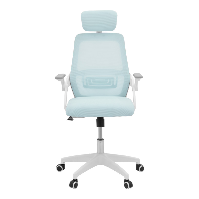 Καρέκλα γραφείου Art Maison Yuri mesh ύφασμα σιελ-σκελετός λευκό 58x60x107-117εκ