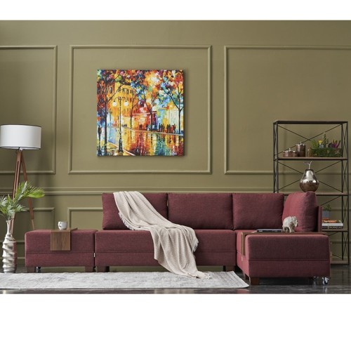 Γωνιακός καναπές αριστερή γωνία Art Maison Dubai - Burgundy (210x280x70εκ)