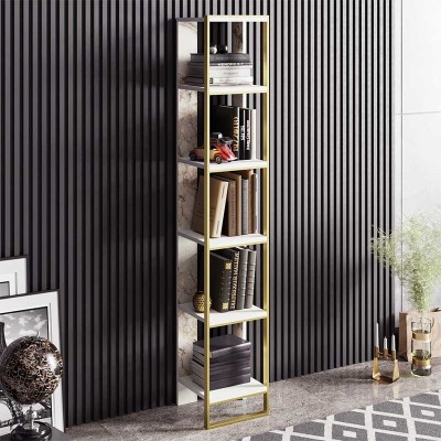 Βιβλιοθήκη Art Maison Brindisi - White Gold (32x31,5x178,5εκ) Βιβλιοθήκη Art Maison Brindisi - White Gold (32x31,5x178,5εκ)
