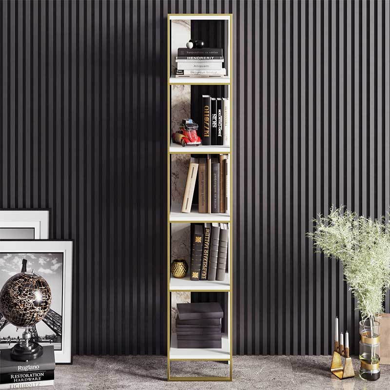 Βιβλιοθήκη Art Maison Brindisi - White Gold (32x31,5x178,5εκ) Βιβλιοθήκη Art Maison Brindisi - White Gold (32x31,5x178,5εκ)