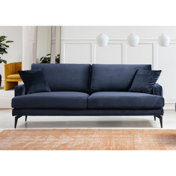Καναπές Τριθέσιος Art Maison Austria - Blue Black (205x88x90εκ)
