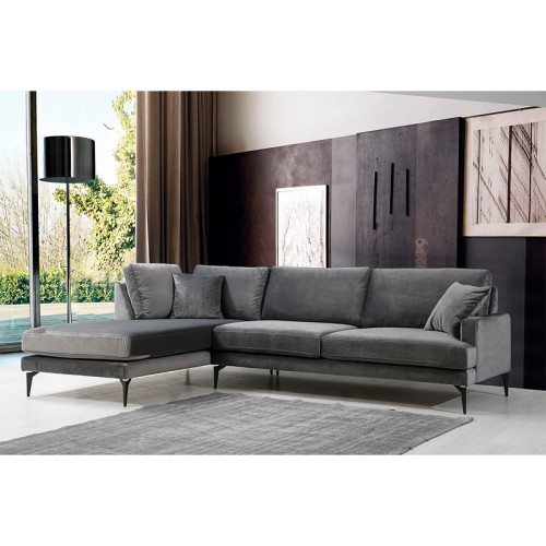 Γωνιακός καναπές δεξιά γωνία Art Maison Austria - Charcoal Black (283x180x88εκ)