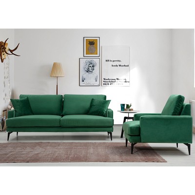 Καναπές Τριθέσιος Art Maison Austria - Green Black (205x90x88εκ) Καναπές Τριθέσιος Art Maison Austria - Green Black (205x90x88εκ)