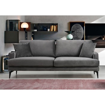 Καναπές Τριθέσιος Art Maison Austria - Charcoal Black (205x90x88εκ)