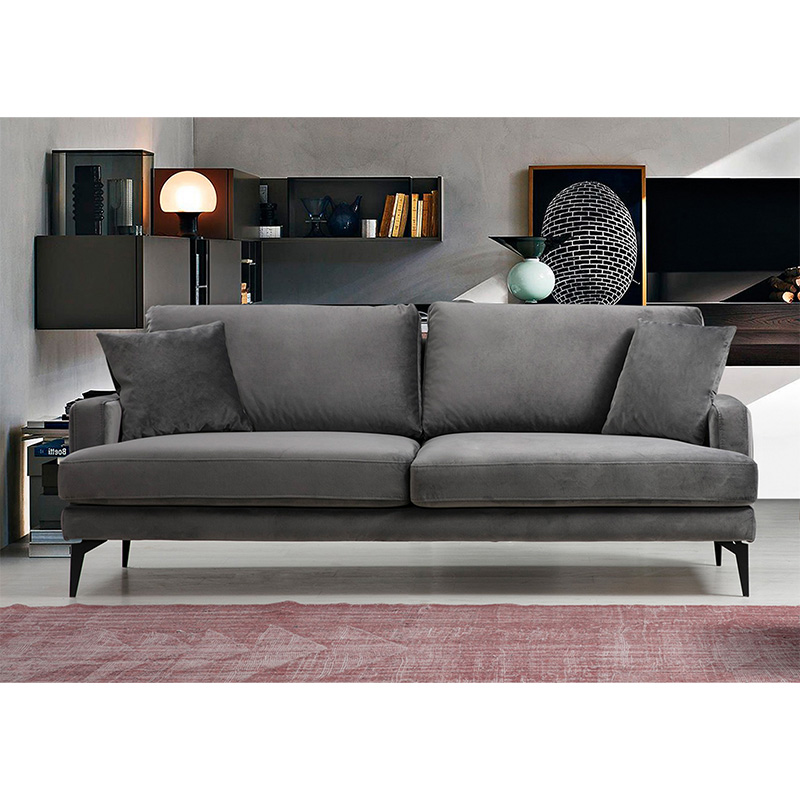 Καναπές Τριθέσιος Art Maison Austria - Charcoal Black (205x90x88εκ)