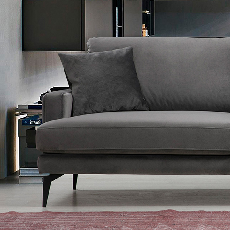 Καναπές Τριθέσιος Art Maison Austria - Charcoal Black (205x90x88εκ)