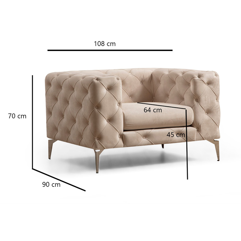 Πολυθρόνα Art Maison Budapest - Ecru (108x90x70εκ)