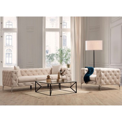 Καναπές Τριθέσιος Art Maison Budapest - Beige (237x90x73εκ)