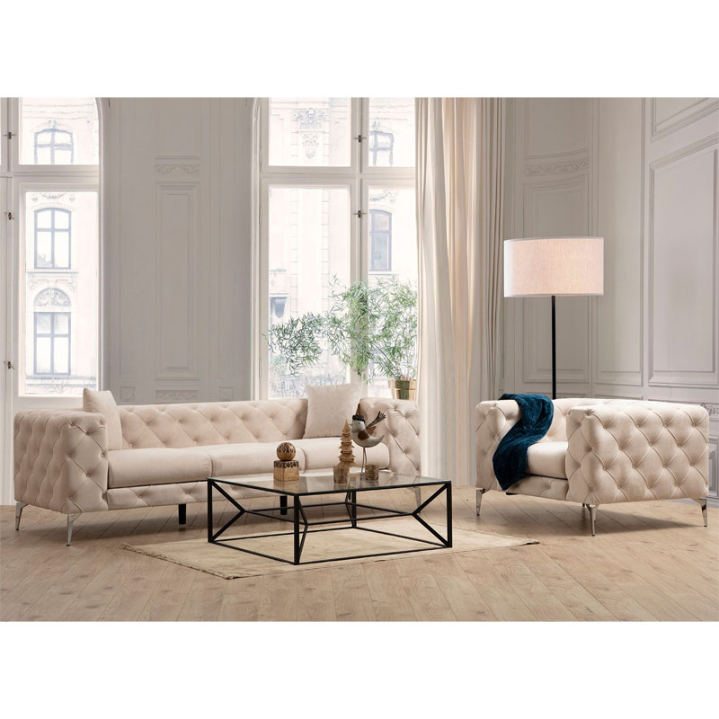 Καναπές Τριθέσιος Art Maison Budapest - Beige (237x90x73εκ)