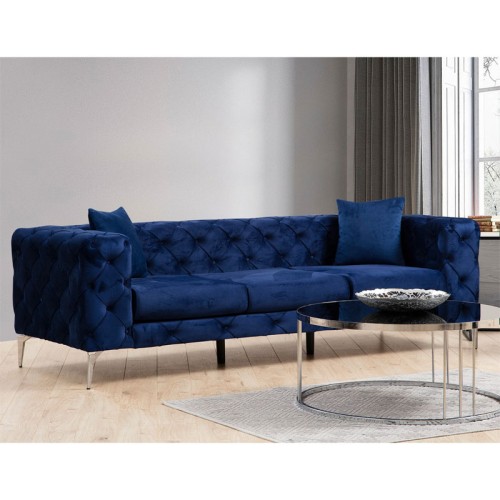 Καναπές Τριθέσιος Art Maison Budapest - Blue (237x90x73εκ)