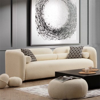 Καναπές Τριθέσιος Art Maison Milan - Cream (228x90x74εκ)