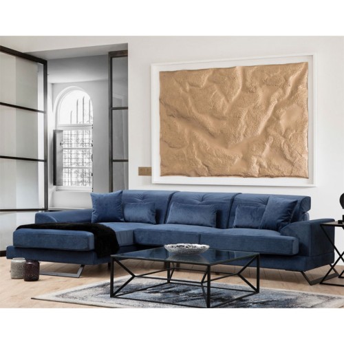 Γωνιακός καναπές δεξιά γωνία Art Maison Poland - Blue (308/190x92εκ)