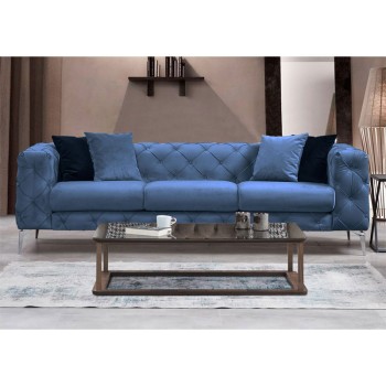 Καναπές Τριθέσιος Art Maison Budapest - Light Blue (237x90x73εκ)