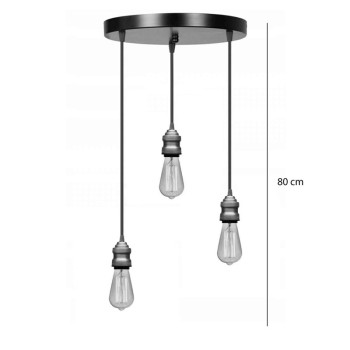 Φωτιστικό οροφής τρίφωτο Art Maison Cerignola - Black (Φ30x85εκ.)