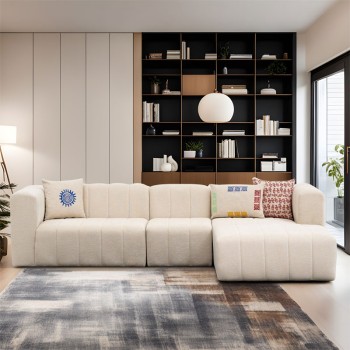 Γωνιακός καναπές αριστερή γωνία Art Maison Madrid - Cream (299x160x73εκ)