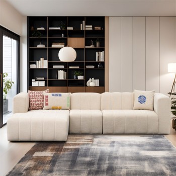 Γωνιακός καναπές δεξιά γωνία Art Maison Madrid - Cream (299x160x73εκ)