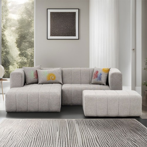 Γωνιακός καναπές δεξιά γωνία Art Maison Madrid - Light Gray (238x160x73εκ)