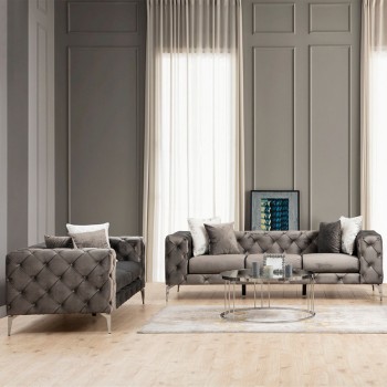 Καναπές 2θέσιος Art Maison Ling  ύφασμα σε ανθρακί απόρωση 197x90x70εκ