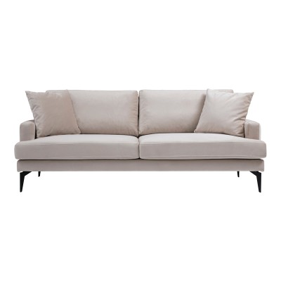 Καναπές 2θέσιος Art Maison Vileplume βελούδο μπεζ-μαύρο 175x90x88εκ