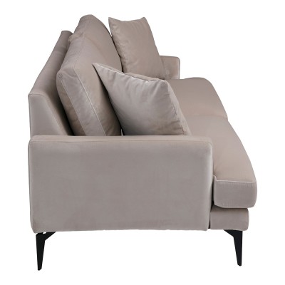 Καναπές 2θέσιος Art Maison Vileplume βελούδο μπεζ-μαύρο 175x90x88εκ